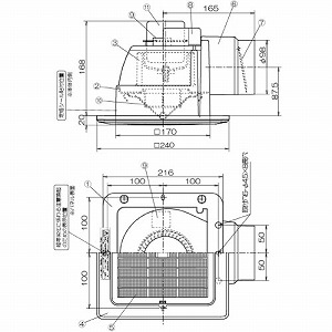 �V��p���C�� �p�C�v�a��100 �J�����@175mm�p AC100V [TK-180MS] �V���b�R�t�@�� �t�B���^�[�p�l�� �z���C�g �V�䖄������168mm ���{�Y�� ���[�J�[����
