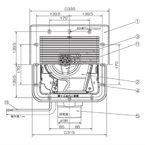 �V��p���C�� �ᕗ�� �p�C�v�a��100 �J��260�`280mm�p AC100V [TK-265R1L1] 1�����C �V���b�R�t�@�� ���i�q�p�l�� �z���C�g ���{�Y�� ���[�J�[����