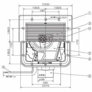 �V��p���C�� �啗�� �p�C�v�a��100 �J��260�`280mm�p AC100V [TK-265R1L2] 1�����C �V���b�R�t�@�� ���i�q�p�l�� �z���C�g ���{�Y�� ���[�J�[����