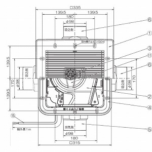 �V��p���C�� �ᕗ�� �p�C�v�a��100 �J��260�`280mm�p AC100V [TK-265R3L1] 3���������C �V���b�R�t�@�� ���i�q�p�l�� �z���C�g ���{�Y�� ���[�J�[����