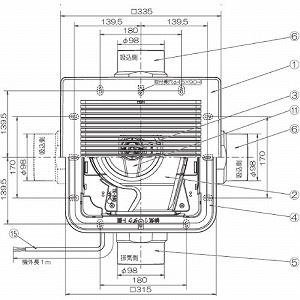 �V��p���C�� �啗�� �p�C�v�a��100 �J��260�`280mm�p AC100V [TK-265R3L2] 3���������C �V���b�R�t�@�� ���i�q�p�l�� �z���C�g ���{�Y�� ���[�J�[����
