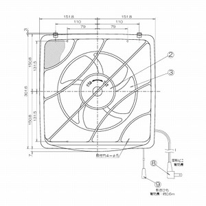 �䏊�E��ʊ��C�� �t�B���^�[�t�� �A�����V���b�^�[ �H���a20cm AC100V [FFB-200] �����Ђ��X�C�b�`�t ���{�Y�� ���[�J�[����
