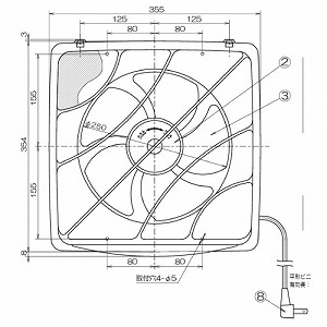 �䏊�E��ʊ��C�� �t�B���^�[�t�� �d�C���V���b�^�[ �H���a25cm AC100V [FFB-250ES] �����Ђ��X�C�b�`���� ���{�Y�� ���[�J�[����
