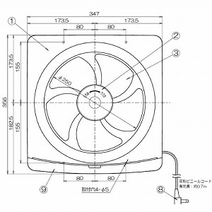 �䏊�E��ʊ��C�� �X�^���_�[�h�^�C�v �A�����V���b�^�[ �H���a25cm AC100V [FTD-250ES] �����Ђ��X�C�b�`���� ���󂯕t ���{�Y�� ���[�J�[����