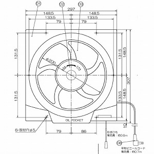 �䏊�E��ʊ��C�� �X�^���_�[�h�^�C�v �A�����V���b�^�[ �H���a20cm AC100V [FT-200] �����Ђ��X�C�b�`�t ���󂯈�̌`�p�l�� ���{�Y�� ���[�J�[����